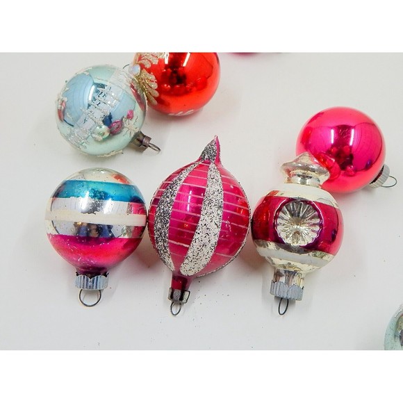 Vintage Glass Christmas Tree Ornament Lot Shiny Brite Czechoslovakia 10 Pieces - Picture 3 of 10